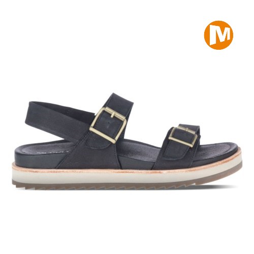 Merrell Juno Buckle Backstrap Sandalen Damen Schwarz [DE-QXRAF]